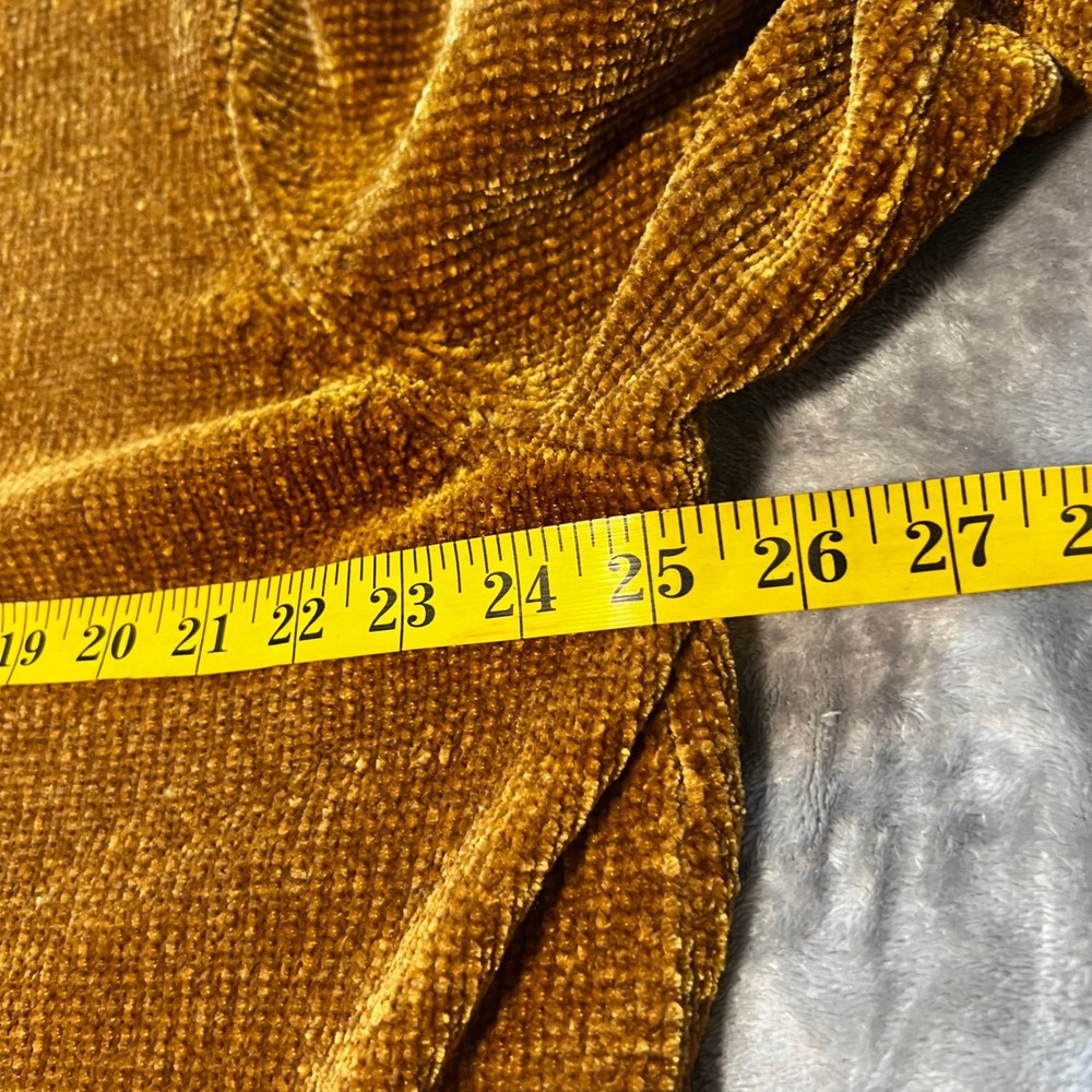 Style & Co Womens 2X Chenille Sweater Mustard Yellow Gold Crew Neck Seam Detail - Picture 5 of 9